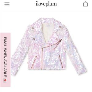 NWT KIDS WHITE SEQUIN I LOVE PLUM NALA JACKET 2Y